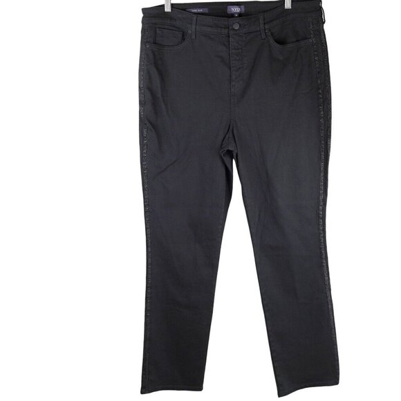 NYDJ Sheri Slim Jeans Mid Wash Lift Tuck Shaping Stretch Storm Black‎ 18 - Picture 1 of 8